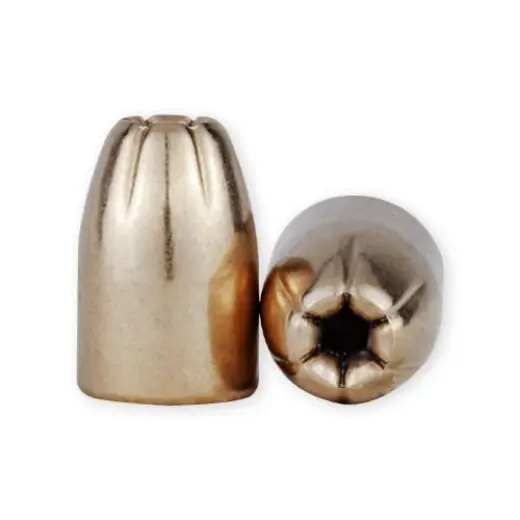 Poměděné střely Berry’s ráže 9mm, diametr .356, váha 147 grs (9,5g). Typ střely: Hybrid Hollow Point. Balení 1000 ks.
